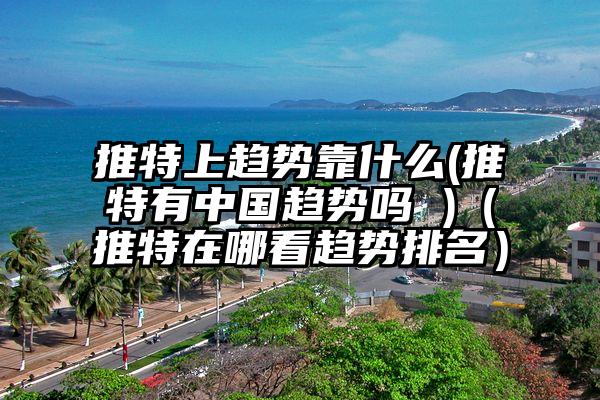 推特上趋势靠什么(推特有中国趋势吗 )（推特在哪看趋势排名）