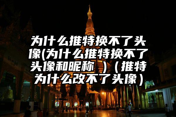 为什么推特换不了头像(为什么推特换不了头像和昵称 )（推特为什么改不了头像）