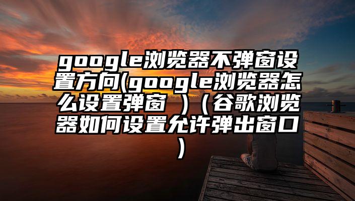 google浏览器不弹窗设置方向(google浏览器怎么设置弹窗 )（谷歌浏览器如何设置允许弹出窗口）