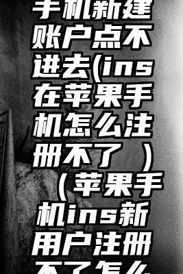 ins苹果手机新建账户点不进去(ins在苹果手机怎么注册不了 )（苹果手机ins新用户注册不了怎么办）