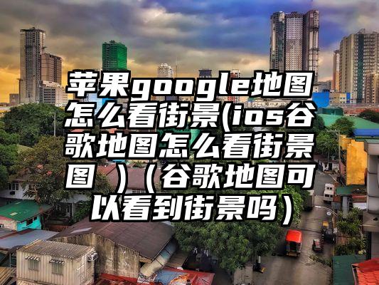 苹果google地图怎么看街景(ios谷歌地图怎么看街景图 )（谷歌地图可以看到街景吗）