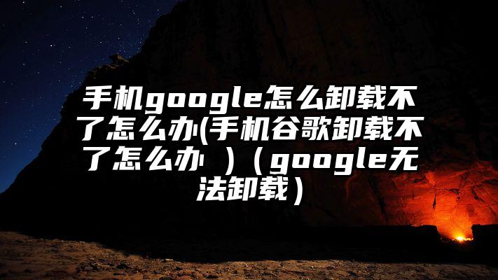 手机google怎么卸载不了怎么办(手机谷歌卸载不了怎么办 )（google无法卸载）