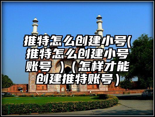 推特怎么创建小号(推特怎么创建小号账号 )（怎样才能创建推特账号）