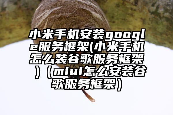 小米手机安装google服务框架(小米手机怎么装谷歌服务框架 )（miui怎么安装谷歌服务框架）