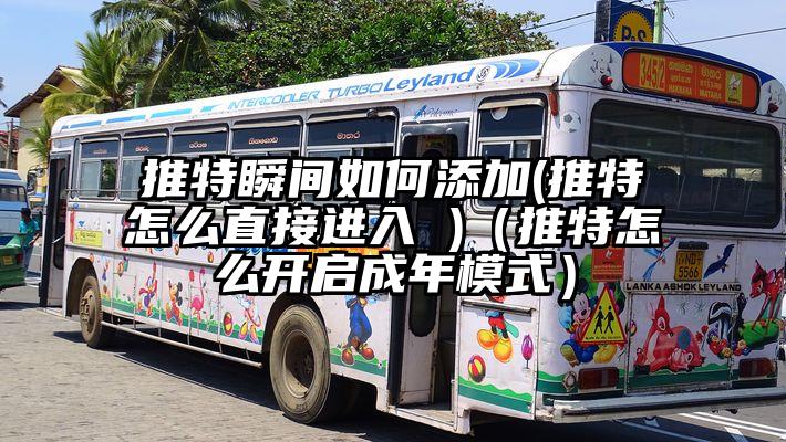 推特瞬间如何添加(推特怎么直接进入 )（推特怎么开启成年模式）