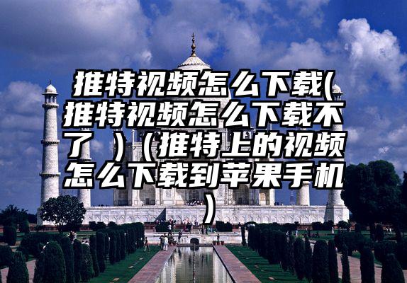 推特视频怎么下载(推特视频怎么下载不了 )（推特上的视频怎么下载到苹果手机）