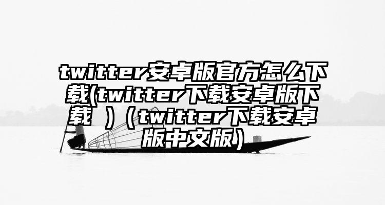 twitter安卓版官方怎么下载(twitter下载安卓版下载 )（twitter下载安卓版中文版）