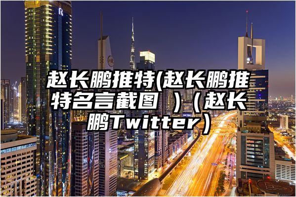 赵长鹏推特(赵长鹏推特名言截图 )（赵长鹏Twitter）