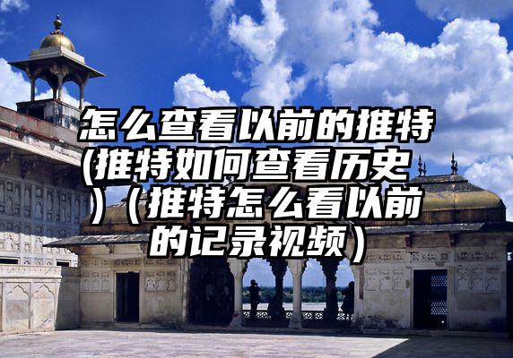 怎么查看以前的推特(推特如何查看历史 )（推特怎么看以前的记录视频）