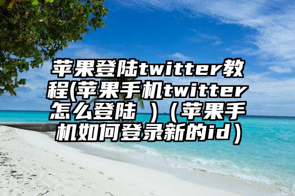 苹果登陆twitter教程(苹果手机twitter怎么登陆 )（苹果手机如何登录新的id）