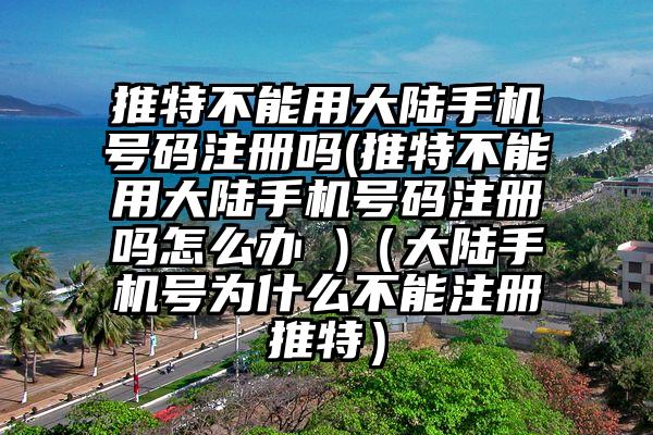 推特不能用大陆手机号码注册吗(推特不能用大陆手机号码注册吗怎么办 )（大陆手机号为什么不能注册推特）