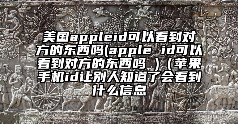 美国appleid可以看到对方的东西吗(apple id可以看到对方的东西吗 )（苹果手机id让别人知道了会看到什么信息