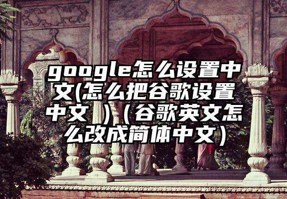 google怎么设置中文(怎么把谷歌设置中文 )（谷歌英文怎么改成简体中文）