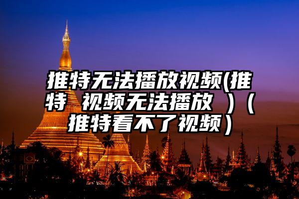 推特无法播放视频(推特 视频无法播放 )（推特看不了视频）