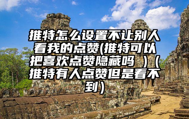 推特怎么设置不让别人看我的点赞(推特可以把喜欢点赞隐藏吗 )（推特有人点赞但是看不到）