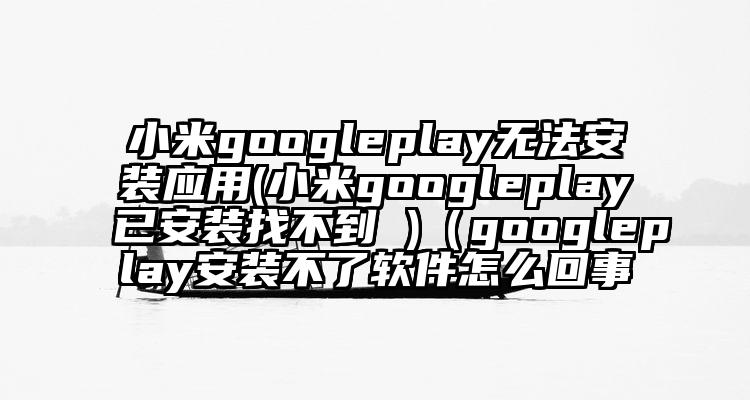 小米googleplay无法安装应用(小米googleplay已安装找不到 )（googleplay安装不了软件怎么回事