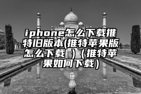 iphone怎么下载推特旧版本(推特苹果版怎么下载 )（推特苹果如何下载）