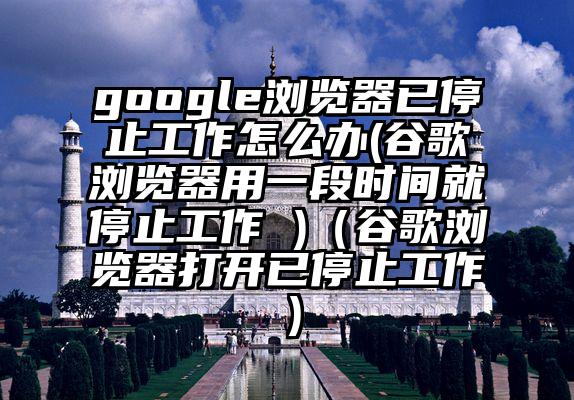 google浏览器已停止工作怎么办(谷歌浏览器用一段时间就停止工作 )（谷歌浏览器打开已停止工作）
