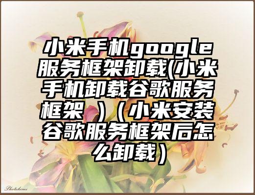 小米手机google服务框架卸载(小米手机卸载谷歌服务框架 )（小米安装谷歌服务框架后怎么卸载）