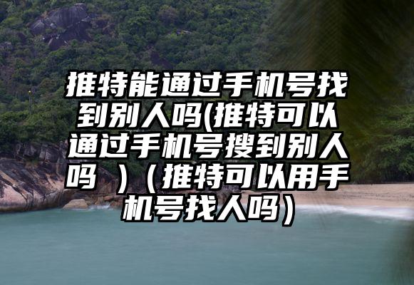 推特能通过手机号找到别人吗(推特可以通过手机号搜到别人吗 )（推特可以用手机号找人吗）