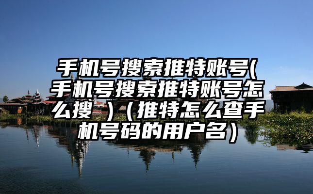 手机号搜索推特账号(手机号搜索推特账号怎么搜 )（推特怎么查手机号码的用户名）