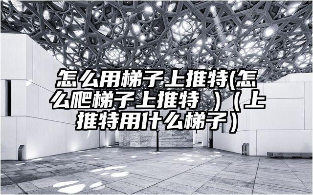怎么用梯子上推特(怎么爬梯子上推特 )（上推特用什么梯子）
