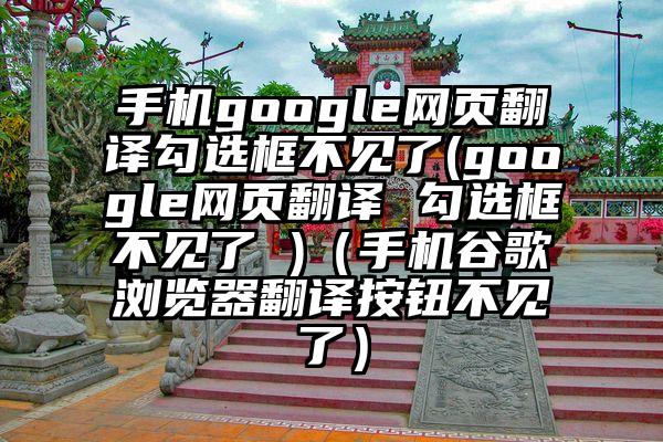 手机google网页翻译勾选框不见了(google网页翻译 勾选框不见了 )(手机谷歌浏览器翻译按钮不见了)