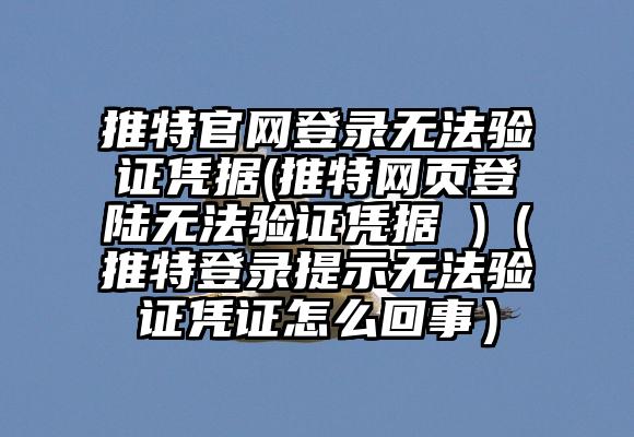 推特官网登录无法验证凭据(推特网页登陆无法验证凭据 )（推特登录提示无法验证凭证怎么回事）