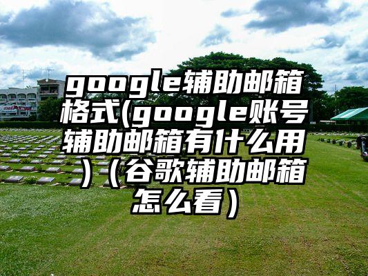 google辅助邮箱格式(google账号辅助邮箱有什么用 )(谷歌辅助邮箱怎么看)