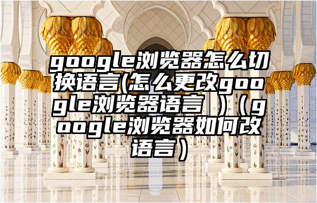 google浏览器怎么切换语言(怎么更改google浏览器语言 )（google浏览器如何改语言）