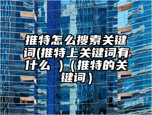 推特怎么搜索关键词(推特上关键词有什么 )（推特的关键词）