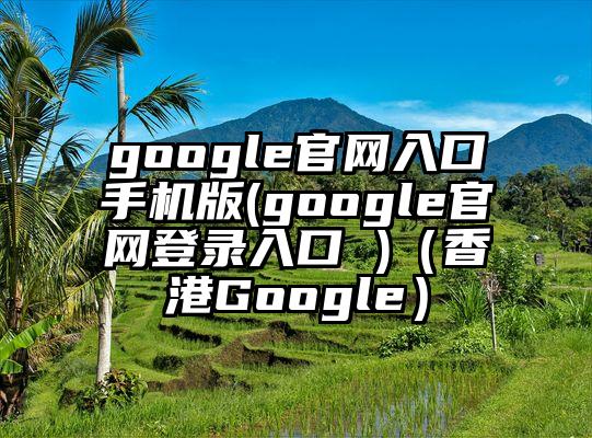 google官网入口手机版(google官网登录入口 )（香港Google）