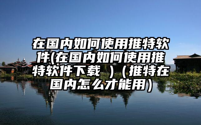在国内如何使用推特软件(在国内如何使用推特软件下载 )（推特在国内怎么才能用）