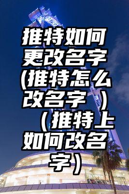 推特如何更改名字(推特怎么改名字 )（推特上如何改名字）