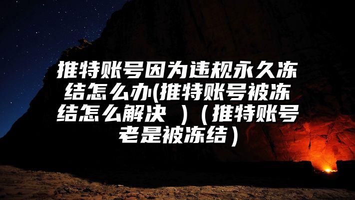 推特账号因为违规永久冻结怎么办(推特账号被冻结怎么解决 )(推特账号老是被冻结)