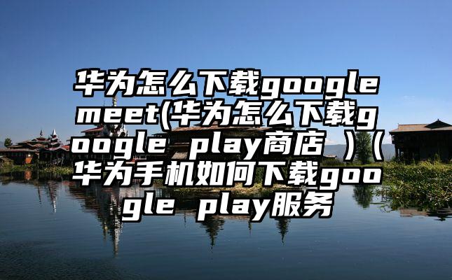 华为怎么下载googlemeet(华为怎么下载google play商店 )（华为手机如何下载google play服务