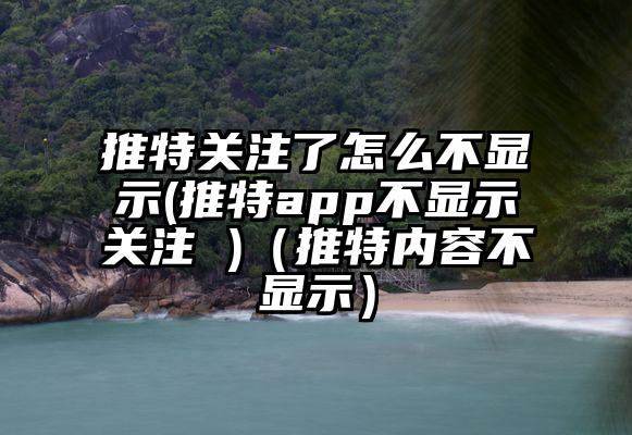 推特关注了怎么不显示(推特app不显示关注 )（推特内容不显示）