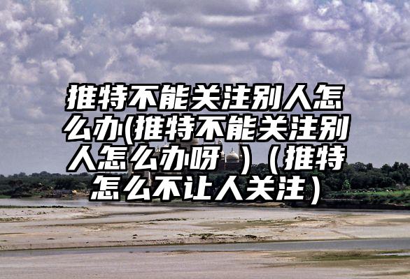 推特不能关注别人怎么办(推特不能关注别人怎么办呀 )（推特怎么不让人关注）