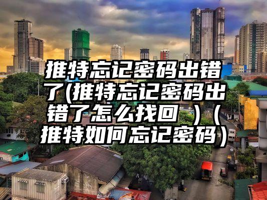 推特忘记密码出错了(推特忘记密码出错了怎么找回 )（推特如何忘记密码）