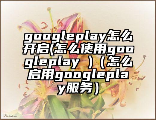 googleplay怎么开启(怎么使用googleplay )（怎么启用googleplay服务）