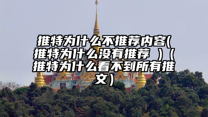 推特为什么不推荐内容(推特为什么没有推荐 )（推特为什么看不到所有推文）