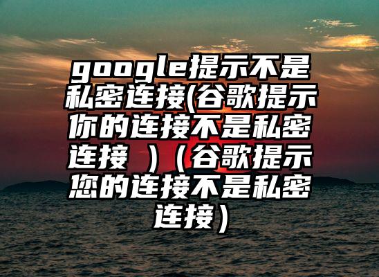 google提示不是私密连接(谷歌提示你的连接不是私密连接 )（谷歌提示您的连接不是私密连接）