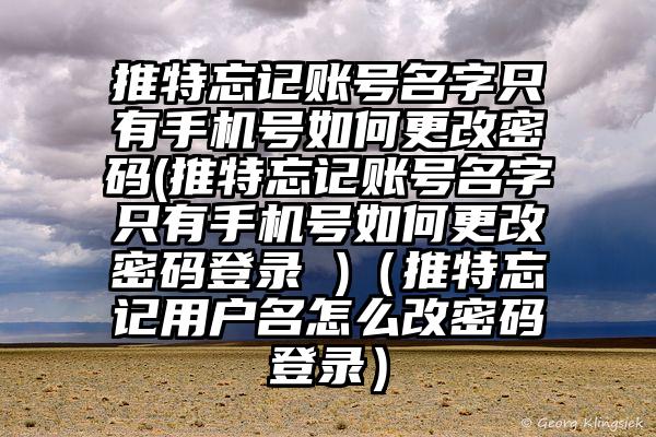 推特忘记账号名字只有手机号如何更改密码(推特忘记账号名字只有手机号如何更改密码登录 )（推特忘记用户名怎么改密码登录）