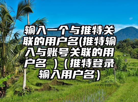 输入一个与推特关联的用户名(推特输入与账号关联的用户名 )（推特登录输入用户名）