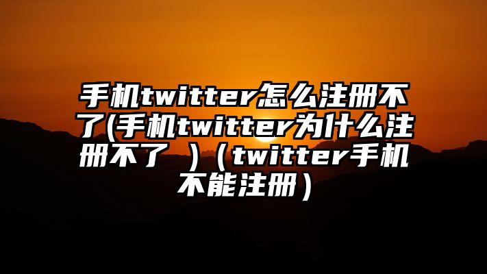 手机twitter怎么注册不了(手机twitter为什么注册不了 )（twitter手机不能注册）