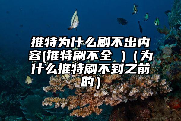 推特为什么刷不出内容(推特刷不全 )（为什么推特刷不到之前的）