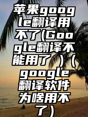 苹果google翻译用不了(Google翻译不能用了 )（google翻译软件为啥用不了）