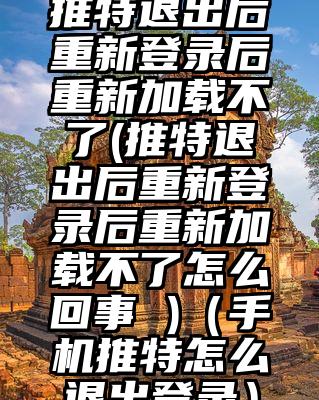 推特退出后重新登录后重新加载不了(推特退出后重新登录后重新加载不了怎么回事 )（手机推特怎么退出登录）