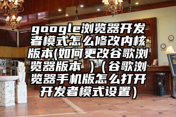 google浏览器开发者模式怎么修改内核版本(如何更改谷歌浏览器版本 )（谷歌浏览器手机版怎么打开开发者模式设置）