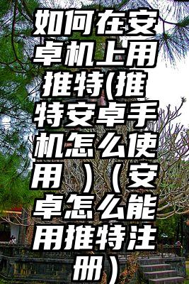 如何在安卓机上用推特(推特安卓手机怎么使用 )（安卓怎么能用推特注册）